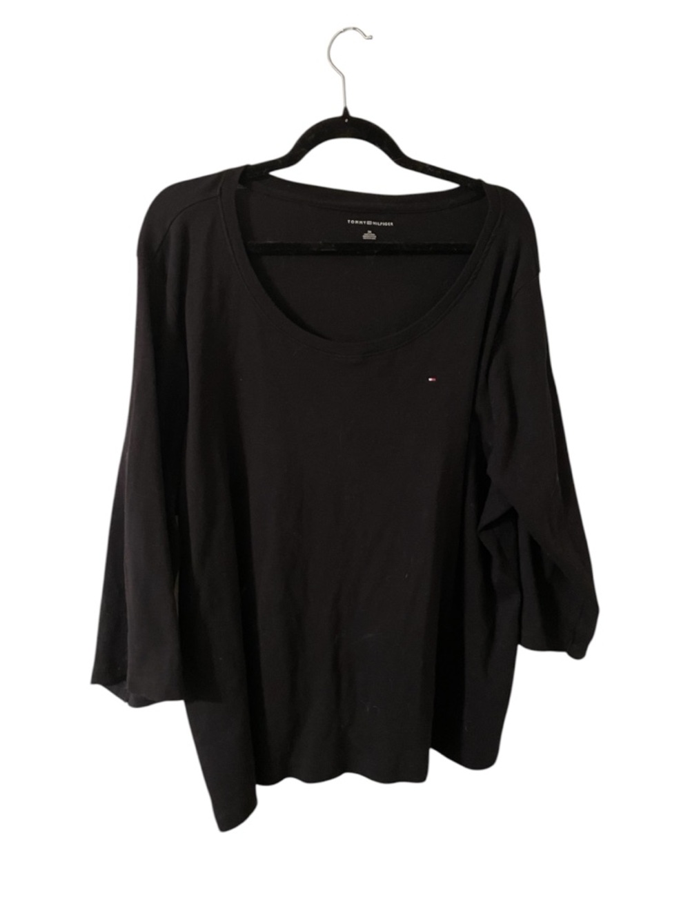 Tommy Hilfiger Black Long Sleeve Scoop Neck Tee NWOT 3X!